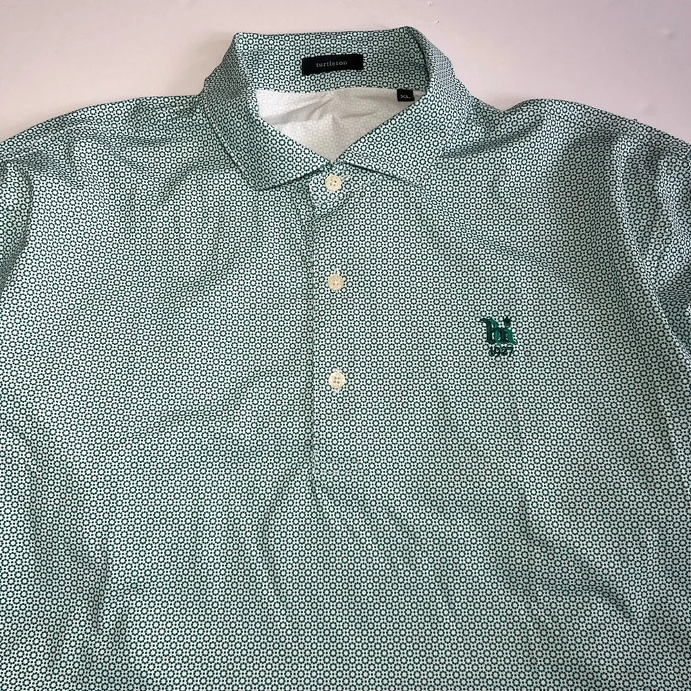 Turtleson Performance Golf Polo Shirt Mens XL mini geometric print - Picture 1 of 5